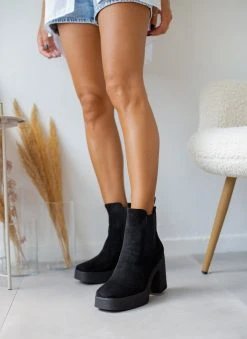 The Fashion Project Μποτάκια Chelsea με κρεπ τακούνι - Μαύρο 15 The Fashion Project Μποτάκια Chelsea με κρεπ τακούνι - Μαύρο -The Fashion Project κατάστημα mpotakia suede me fiapa 106146 y0yu