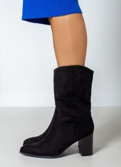 The Fashion Project Μποτάκια Suede με ξύλινο τακούνι - Μαύρο 13 The Fashion Project Μποτάκια Suede με ξύλινο τακούνι - Μαύρο -The Fashion Project κατάστημα mpotakia suede me ksulino takouni 107074 lz9r