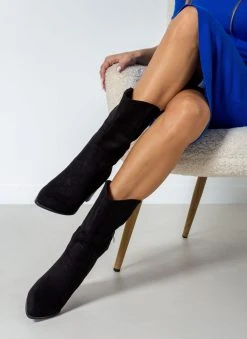 The Fashion Project Μποτάκια Suede με ξύλινο τακούνι - Μαύρο 10 The Fashion Project Μποτάκια Suede με ξύλινο τακούνι - Μαύρο -The Fashion Project κατάστημα mpotakia suede me ksulino takouni 107074 y4fv