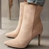 The Fashion Project Μποτάκια Suede με λεπτό τακούνι - Μπεζ