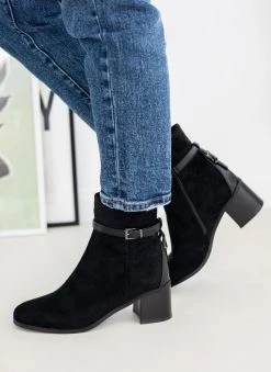 The Fashion Project Μποτάκια Suede με λεπτό ζωνάκι - Μαύρο -The Fashion Project κατάστημα mpotakia suede me lepto zwnaki 107061 b391