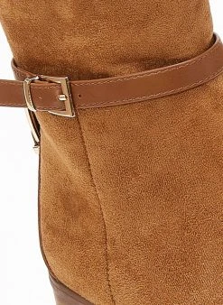 The Fashion Project Μποτάκια Suede με λεπτό ζωνάκι - Κάμελ -The Fashion Project κατάστημα mpotakia suede me lepto zwnaki 107063 ycd4