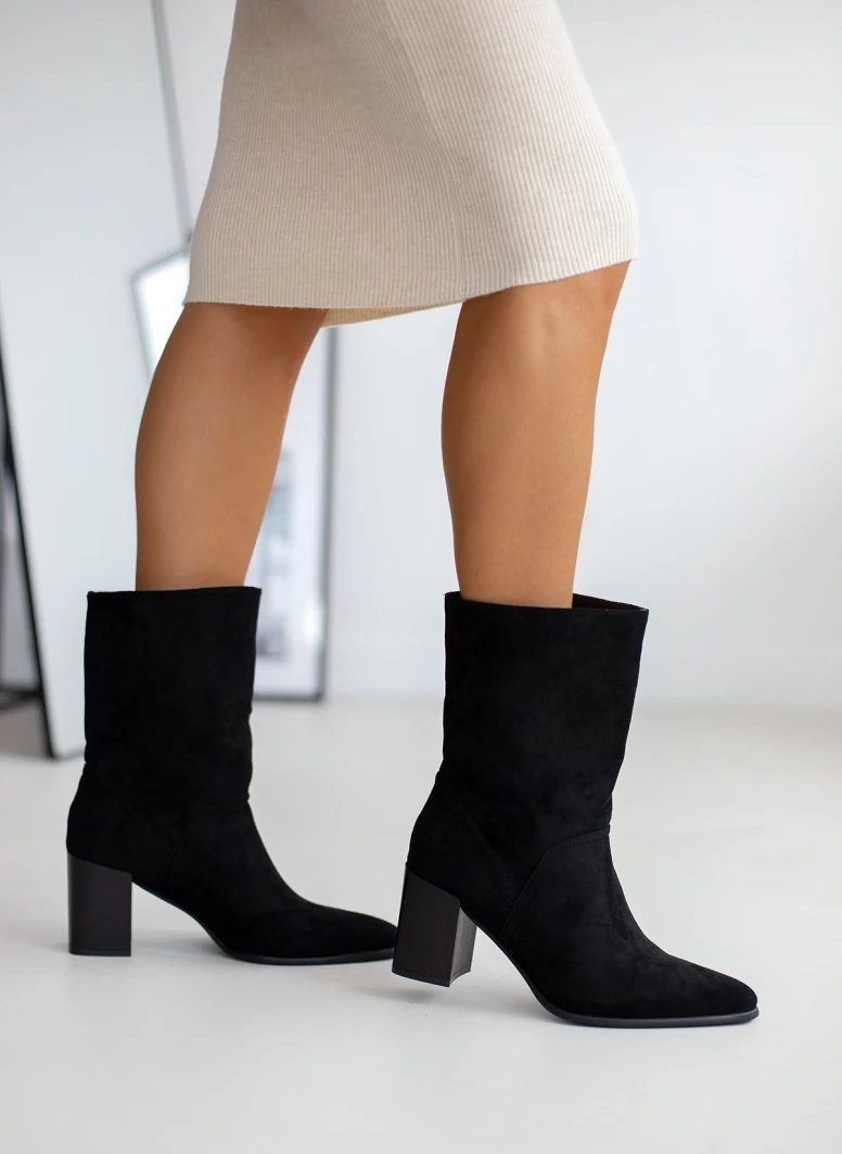 The Fashion Project Μποτάκια Suede με τακούνι - Μαύρο 7 The Fashion Project Μποτάκια Suede με τακούνι - Μαύρο - Image 7