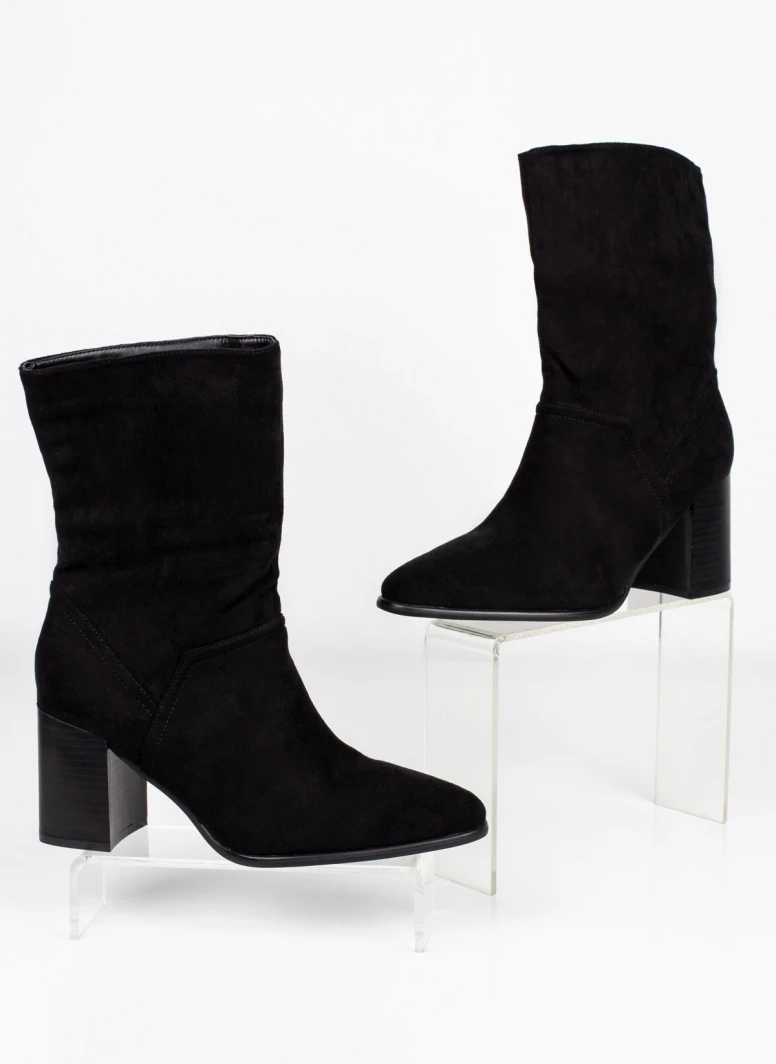 The Fashion Project Μποτάκια Suede με τακούνι - Μαύρο 3 The Fashion Project Μποτάκια Suede με τακούνι - Μαύρο - Image 3