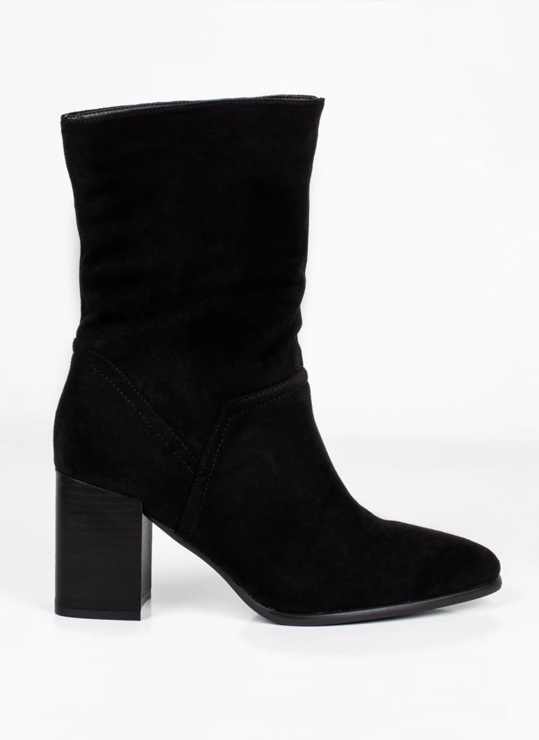 The Fashion Project Μποτάκια Suede με τακούνι - Μαύρο 2 The Fashion Project Μποτάκια Suede με τακούνι - Μαύρο - Image 2