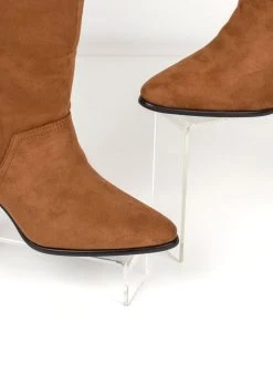 The Fashion Project Μποτάκια Suede με τακούνι - Ταμπά -The Fashion Project κατάστημα mpotakia suede me takouni 109560 p2in