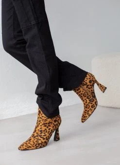 The Fashion Project Μποτάκια Suede με τακούνι καμπάνα - Μαύρο/Μπεζ -The Fashion Project κατάστημα mpotakia suede me takouni kampana 107167 jop9