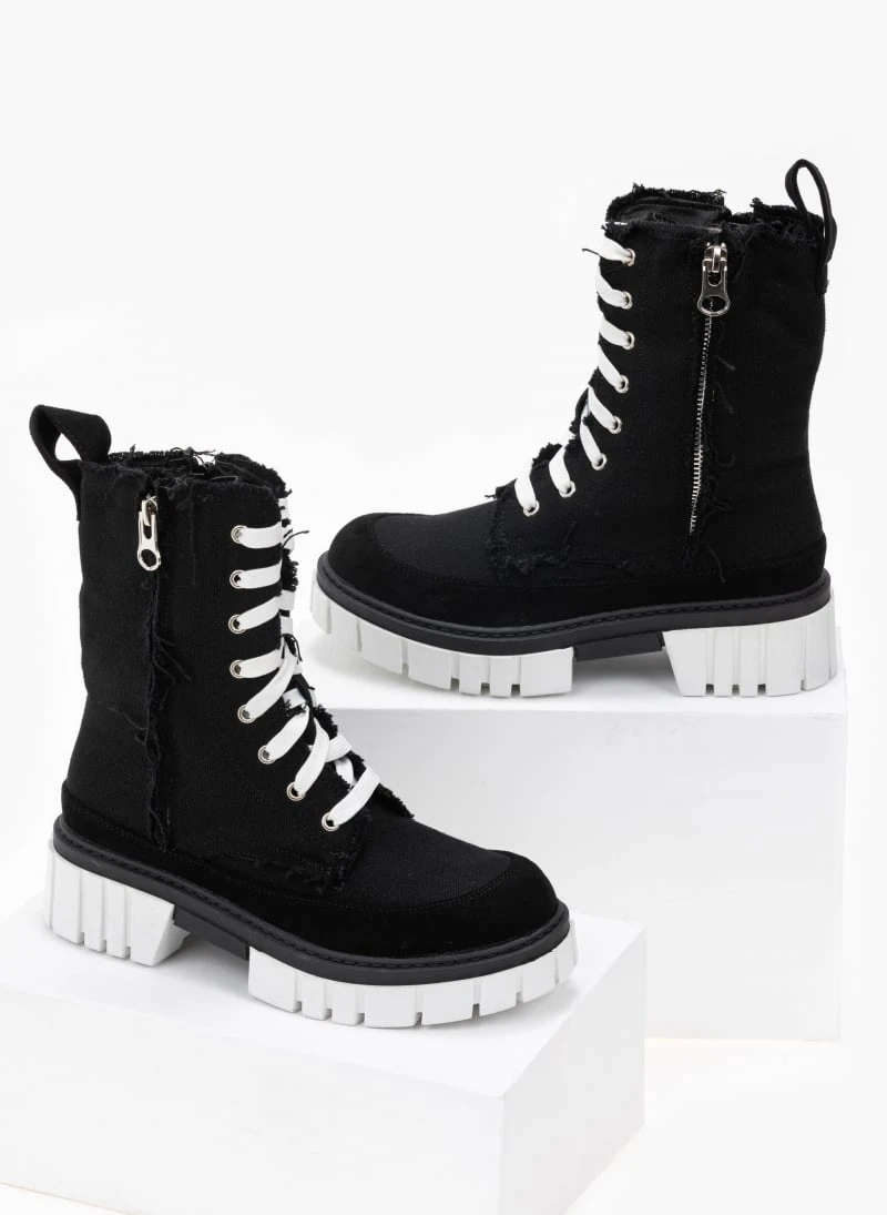 The Fashion Project Αρβυλάκια τζιν με ξέφτια στις ραφές - Μαύρο 3 The Fashion Project Αρβυλάκια τζιν με ξέφτια στις ραφές - Μαύρο - Image 3