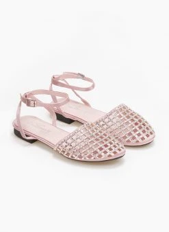The Fashion Project Μπαλαρίνες με στρας - Ροζ 7 The Fashion Project Μπαλαρίνες με στρας - Ροζ -The Fashion Project κατάστημα mules diatrita me strass 110863 md9k