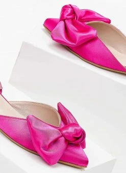 IRIS Μπαλαρίνες σατέν με φιόγκο Tfp - Φούξια -The Fashion Project κατάστημα mules tfp saten me fiogko 102668 bwcv