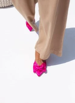 IRIS Μπαλαρίνες σατέν με φιόγκο Tfp - Φούξια -The Fashion Project κατάστημα mules tfp saten me fiogko 102668 vjwn