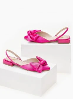 IRIS Μπαλαρίνες σατέν με φιόγκο Tfp - Φούξια -The Fashion Project κατάστημα mules tfp saten me fiogko 102668 wixu