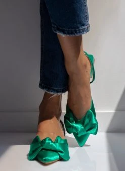 IRIS Μπαλαρίνες σατέν με φιόγκο Tfp - Σμαραγδί