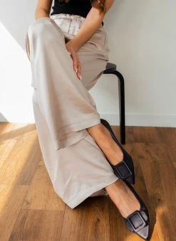 The Fashion Project Μπαλαρίνες σατέν μυτερές - Μαύρο -The Fashion Project κατάστημα mutera flat saten govakia 99791 4wx8