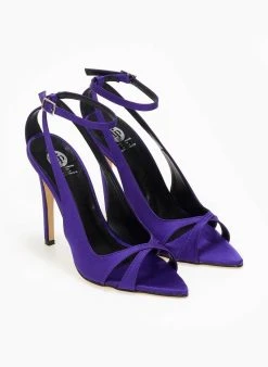 Estil Πέδιλα με μπαρέτα και ανοίγματα Tfp - Μωβ -The Fashion Project κατάστημα mutera saten pedila 108372 oxiz