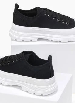 The Fashion Project Sneakers πάνινα με ιδιαίτερη σόλα - Μαύρο -The Fashion Project κατάστημα panina sneakers idiaiteri sola 87911 uxzf