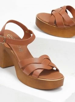 Πέδιλα δερμάτινα Estil - Ταμπά -The Fashion Project κατάστημα pedila dermatina estil 111174 xtys