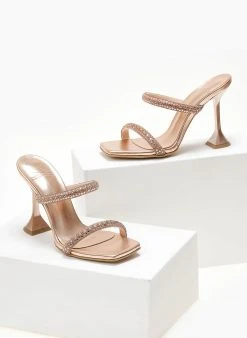 Πέδιλα δερμάτινα TFP με κρύσταλλα - Χαλκός -The Fashion Project κατάστημα pedila dermatina tfp me krustalla 104734 d2ym