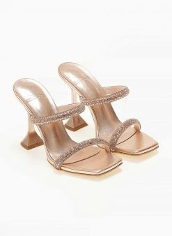 Πέδιλα δερμάτινα TFP με κρύσταλλα - Χαλκός -The Fashion Project κατάστημα pedila dermatina tfp me krustalla 104734 pvwy