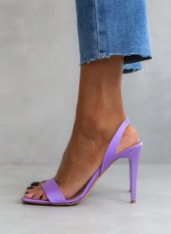 Πέδιλα με μπαρέτα υφασμάτινα Estil - Λιλά -The Fashion Project κατάστημα pedila estil saten me lepti fasa 101807 4czd