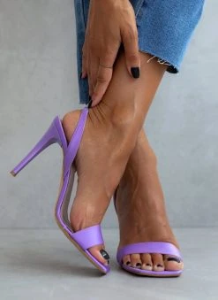 Πέδιλα με μπαρέτα υφασμάτινα Estil - Λιλά -The Fashion Project κατάστημα pedila estil saten me lepti fasa 101807 6t9n