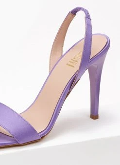 Πέδιλα με μπαρέτα υφασμάτινα Estil - Λιλά -The Fashion Project κατάστημα pedila estil saten me lepti fasa 101807 fl4u