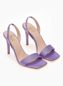 Πέδιλα με μπαρέτα υφασμάτινα Estil - Λιλά -The Fashion Project κατάστημα pedila estil saten me lepti fasa 101807 nbv4