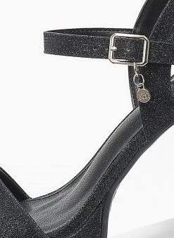 Xti Footwear Πέδιλα με μπαρέτα και Glitter Xti141260 - Μαύρο -The Fashion Project κατάστημα pedila glitter me mpareta xti141260 110256 4v8d