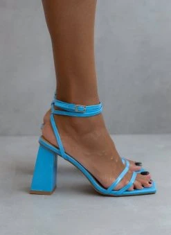 The Fashion Project Πέδιλα Lace Up με λουράκια - Τυρκουάζ -The Fashion Project κατάστημα pedila kare me lepta lourakia 104670 9x2p
