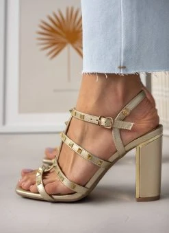 Xti Footwear Πέδιλα καρέ με τρουκς Xti 141428 - Χρυσό