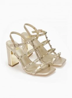 Xti Footwear Πέδιλα καρέ με τρουκς Xti 141428 - Χρυσό -The Fashion Project κατάστημα pedila kare me trouks xti 141428 110229 9hrt