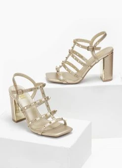 Xti Footwear Πέδιλα καρέ με τρουκς Xti 141428 - Χρυσό -The Fashion Project κατάστημα pedila kare me trouks xti 141428 110229 ikja