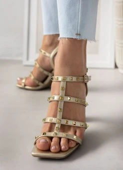 Xti Footwear Πέδιλα καρέ με τρουκς Xti 141428 - Χρυσό -The Fashion Project κατάστημα pedila kare me trouks xti 141428 110229 ka6x