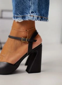 Πέδιλα καρέ με χοντρό τακούνι VIZZANO 6403.303 - Μαύρο -The Fashion Project κατάστημα pedila kare me xontro takouni vizzano 6403303 106419 82e4