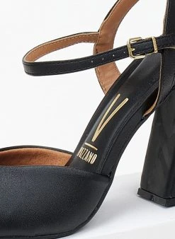 Πέδιλα καρέ με χοντρό τακούνι VIZZANO 6403.303 - Μαύρο -The Fashion Project κατάστημα pedila kare me xontro takouni vizzano 6403303 106419 hzzx