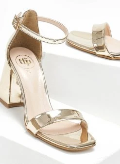 Πέδιλα με μπαρέτα λουστρίνι Tfp - Χρυσό -The Fashion Project κατάστημα pedila loustrini me mpareta tfp 110887 l7dx