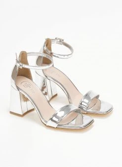 Πέδιλα με μπαρέτα λουστρίνι Tfp - Ασημί -The Fashion Project κατάστημα pedila loustrini me mpareta tfp 110888 77wg