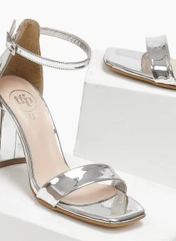 Πέδιλα με μπαρέτα λουστρίνι Tfp - Ασημί -The Fashion Project κατάστημα pedila loustrini me mpareta tfp 110888 h4xv