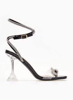 The Fashion Project Πέδιλα με μπαρέτα και διαφάνεια - Μαύρο