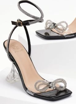 The Fashion Project Πέδιλα με μπαρέτα και διαφάνεια - Μαύρο -The Fashion Project κατάστημα pedila me diafaneia kai idiaitero takouni 104806 ssbw