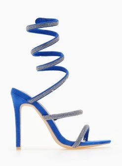 The Fashion Project Πέδιλα Lace Up με στρας - Μπλε