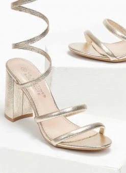 The Fashion Project Πέδιλα με έλασμα στη γάμπα - Χρυσό -The Fashion Project κατάστημα pedila me elasma sti gampa 111504 gp52