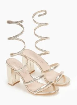 The Fashion Project Πέδιλα με έλασμα στη γάμπα - Χρυσό -The Fashion Project κατάστημα pedila me elasma sti gampa 111504 zn75
