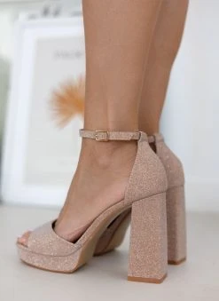 The Fashion Project Πέδιλα με φιάπα από ύφασμα Glitter - Χαλκός -The Fashion Project κατάστημα pedila me fiapa apo ufasma glitter 110643 5r4w