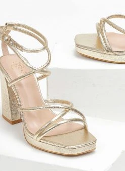 The Fashion Project Πέδιλα με φιάπα και μπαρέτα - Χρυσό -The Fashion Project κατάστημα pedila me fiapa kai mpareta 111690 ak26