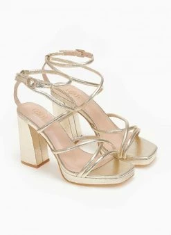 The Fashion Project Πέδιλα με φιάπα και μπαρέτα - Χρυσό -The Fashion Project κατάστημα pedila me fiapa kai mpareta 111690 jasn