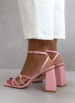 The Fashion Project Πέδιλα με μπα΄ρετα και κόμπους στα λουράκια - Ροζ -The Fashion Project κατάστημα pedila me kompous sto plai 104679 1418