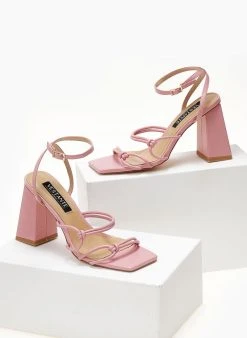 The Fashion Project Πέδιλα με μπα΄ρετα και κόμπους στα λουράκια - Ροζ -The Fashion Project κατάστημα pedila me kompous sto plai 104679 tweu