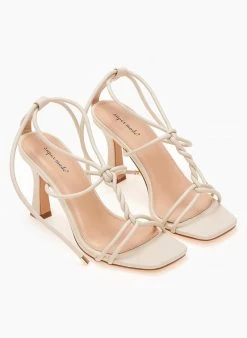 The Fashion Project Πέδιλα Lace Up με στριφτά λουράκια - Μπεζ -The Fashion Project κατάστημα pedila me lepta kordonia 101781 ckgp