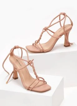 The Fashion Project Πέδιλα Lace Up με στριφτά λουράκια - Ροζ -The Fashion Project κατάστημα pedila me lepta kordonia 101783 ftjb